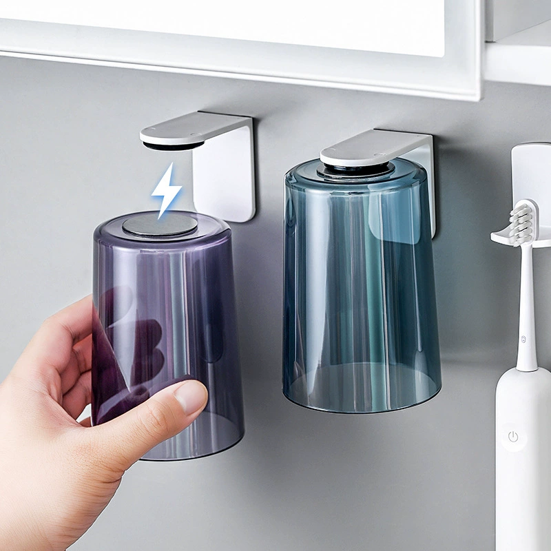 Магнитный перевернутый стакан для полоскания рта Прозрачная минималистская зубная щетка чашка для мытья посуды