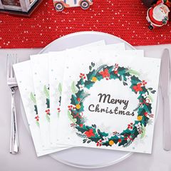 ホテルパーティー用クロスボーダープリントクリスマス使い捨てペーパータオル洋食レストランナプキンホリデーパーティーナプキン