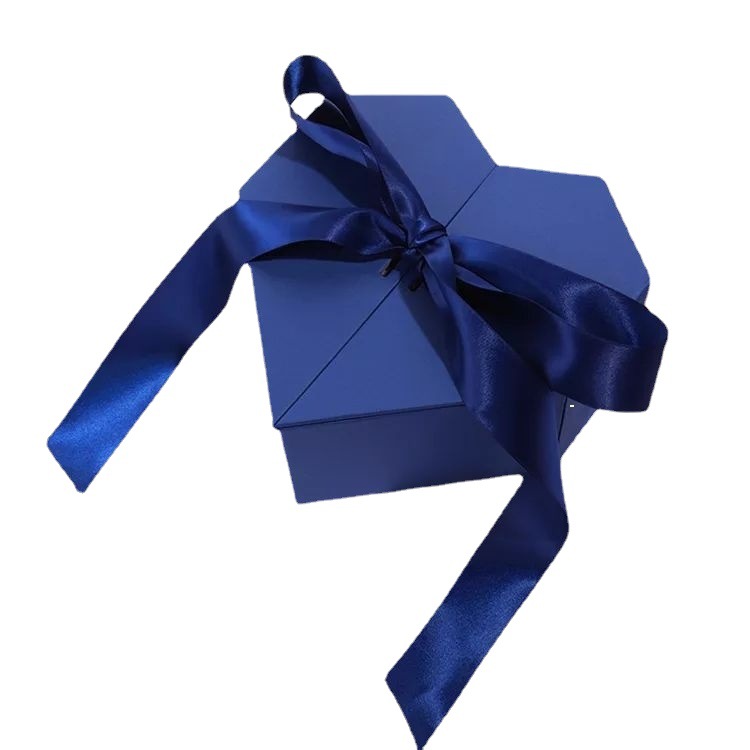 Caja de regalo con lazo de cinta en forma de corazón, caja de regalo para bodas, caja de regalo para cosméticos navideños, caja de regalo en forma de corazón