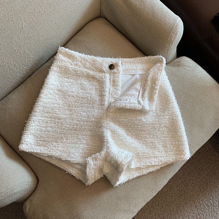 150の小さい背の粗い花のショートパンツの女性の秋冬のタイプの高い腰のa字の広い足のxsは高い靴のズボンの気質を現して組み合わせを着ます。