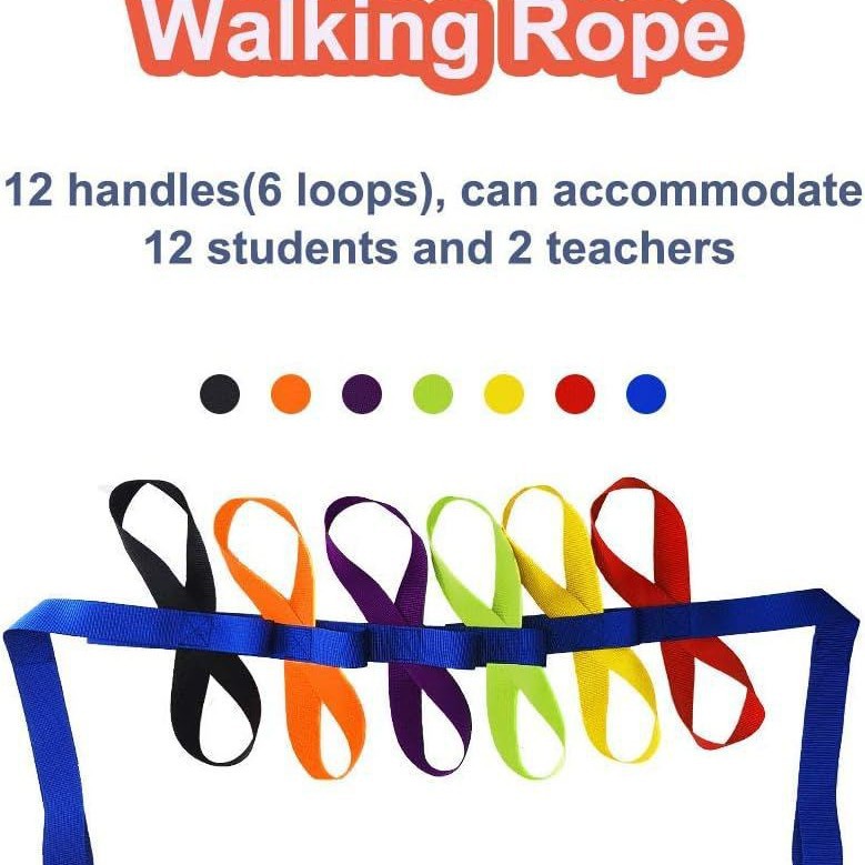 Amazon Kidsren's Safety Walking Rope Kindergarten School Anti-Lost Nylon Traction Rope Preschool Colorful Walking Rope