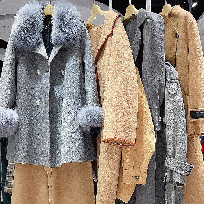 品牌特大码专柜中长款折扣女装专柜撤柜毛呢大衣尾货清仓走份批发