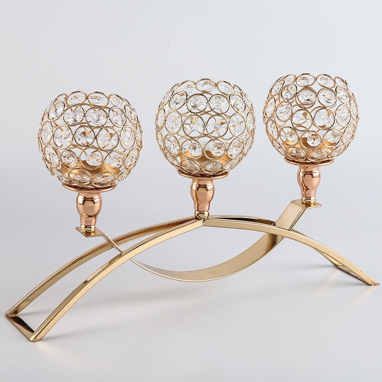 Transfronterizos nordicos candelabro oro lujoso cristal hogar sala de estar comedor decoración de mesa de comedor candelabro romántico nuevo producto