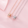 Fashionable universal necklace, pendant, chain for key bag , 925 sample silver, simple and elegant design