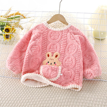 秋冬婴儿加绒保暖上衣加厚倒穿衣防脏罩棉袄童装反穿罩衣