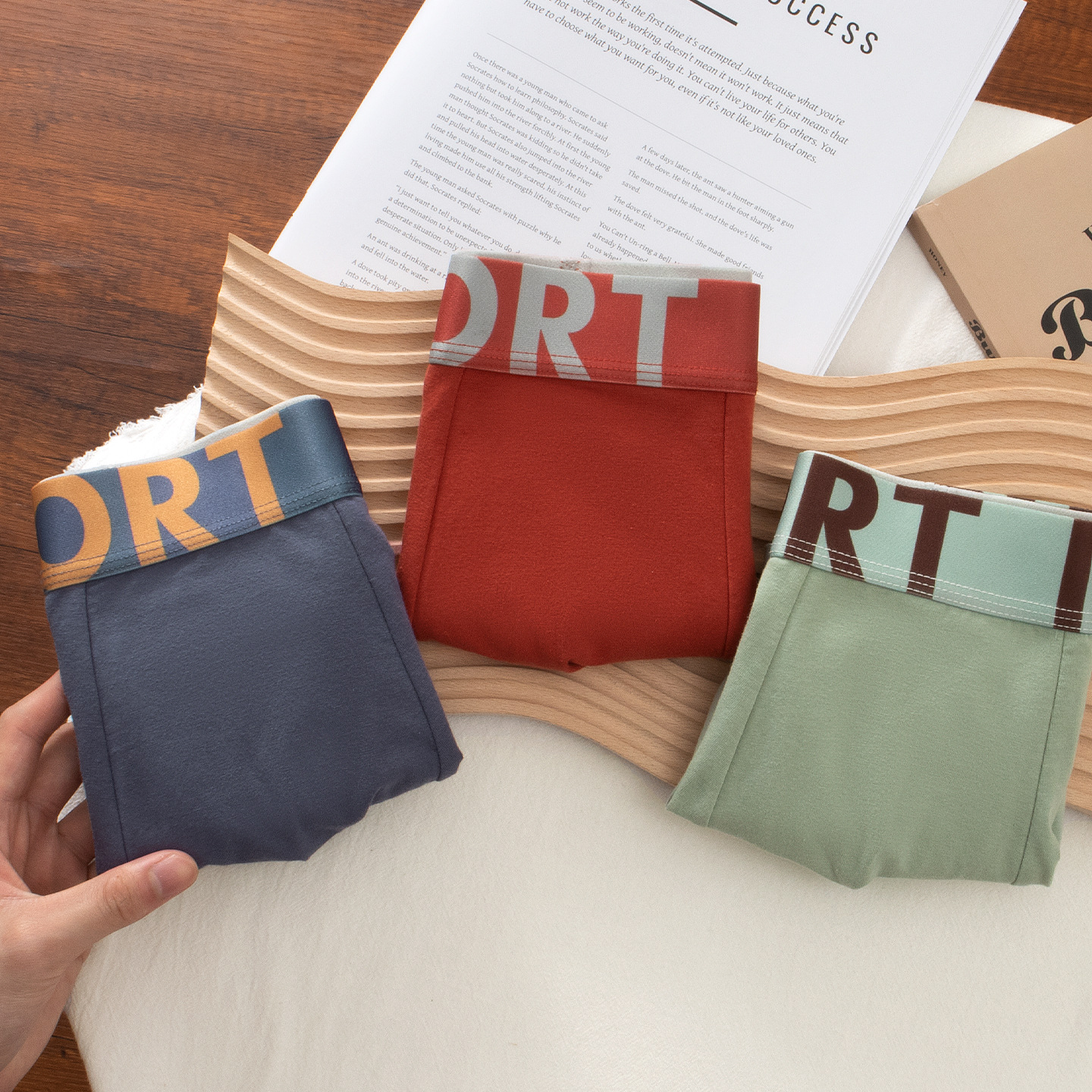 Nuevo algodón para hombres 7A algodón antibacteriano Cordyceps entrepierna tendencia letras cómodas pantalones transpirables al por mayor