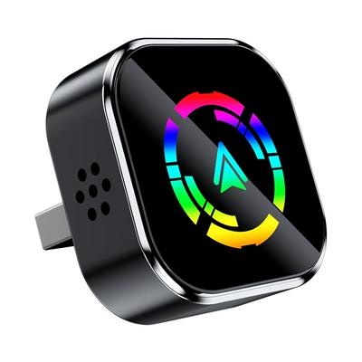 Hot-Selling 2-in-1 Carplay Wireless Adapter Smart Navigation Car Connectivity Android Autocarplay Box (Simsiz CarPlay və Android Auto) - q1a-black-color-label-metal-glass-android-auto-two-in-one-carplay-box-only-suitable-for-overseas-systems