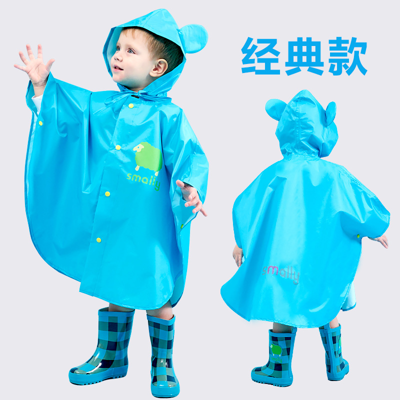 Smally Children's Raincoat With Schoolbag For Boys And Girls Riding Poncho Oxford Cloth Hiking Waterproof Cloak Raincoat