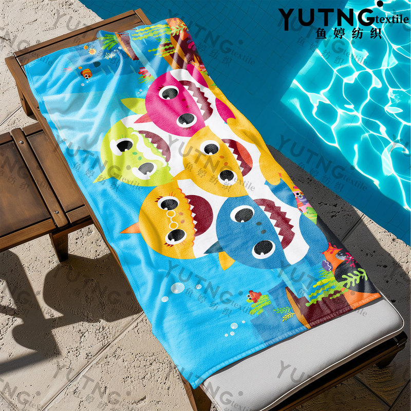 Cross-Border Cartoon Baby Shark Print Beach Towel, Ultra-Fine Fiber Quick-Drying and Water-Absorbent Children's Swimming Bath Towel Cross-Border Cartoon Baby Shark Print Beach Towel, Ultra-Fine Fiber Quick-Drying and Water-Absorbent Children's Swimming Bath Towel