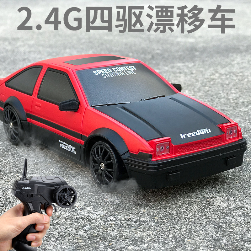 Transfronterizo RC drift coche de control remoto de alta velocidad AE86 coche de carreras de cuatro ruedas motrices coche deportivo modelo de coche de juguete para niños GTR