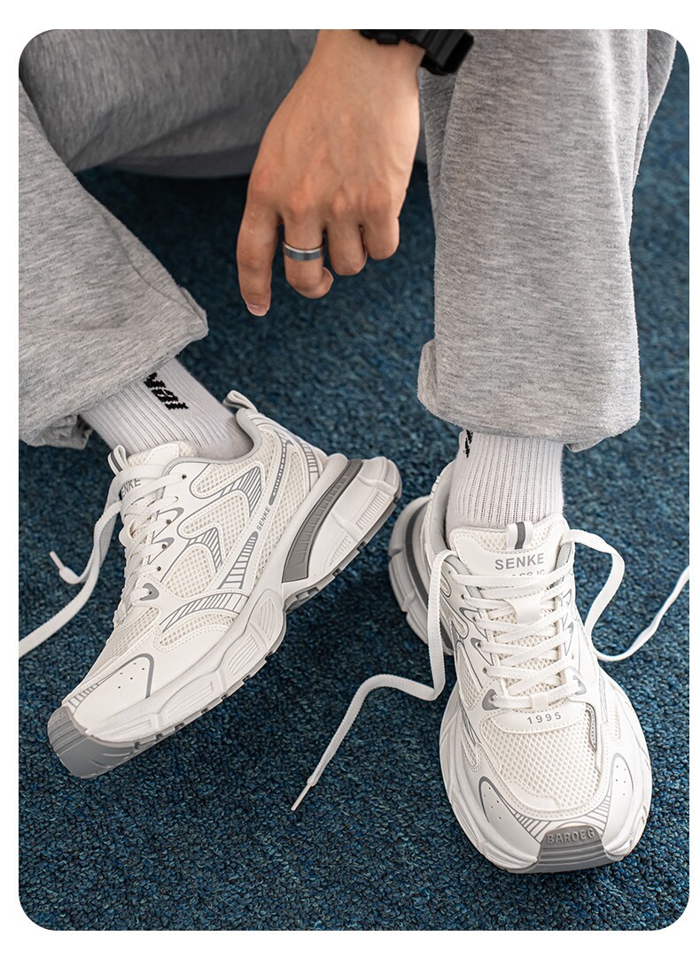 Men's Summer Breathable Trendy Versatile Youth Mesh Sneakers, Casual Running Thick-soled Height-increasing Dad Shoes_vogvips.com