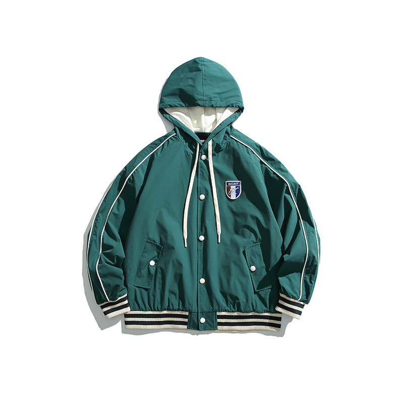 Southern Summer Dress 2025 Spring New Japanese Fashionable Printed Bomber Jacket Retro Unisex Hooded Rush Jacket