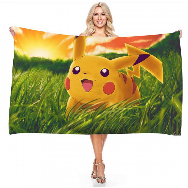Pokemon Pokemon Series Custom-Made Digital Printed Rectangular Beach Towel Bath Towel Non-Stick Sand