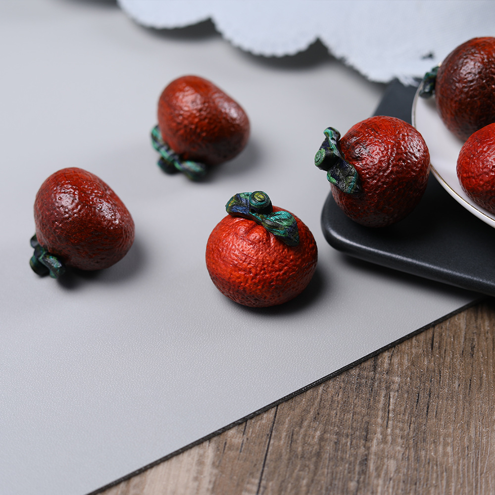 紫檀木雕橙心橙意创意文玩手把件办公茶桌小摆件男女木质文玩礼物