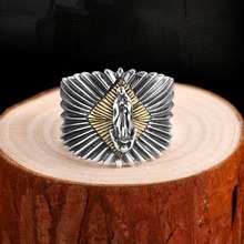 罗泰老银匠925银戒指男刻字个性潮嘻哈复古潮人单身戒开口可调节