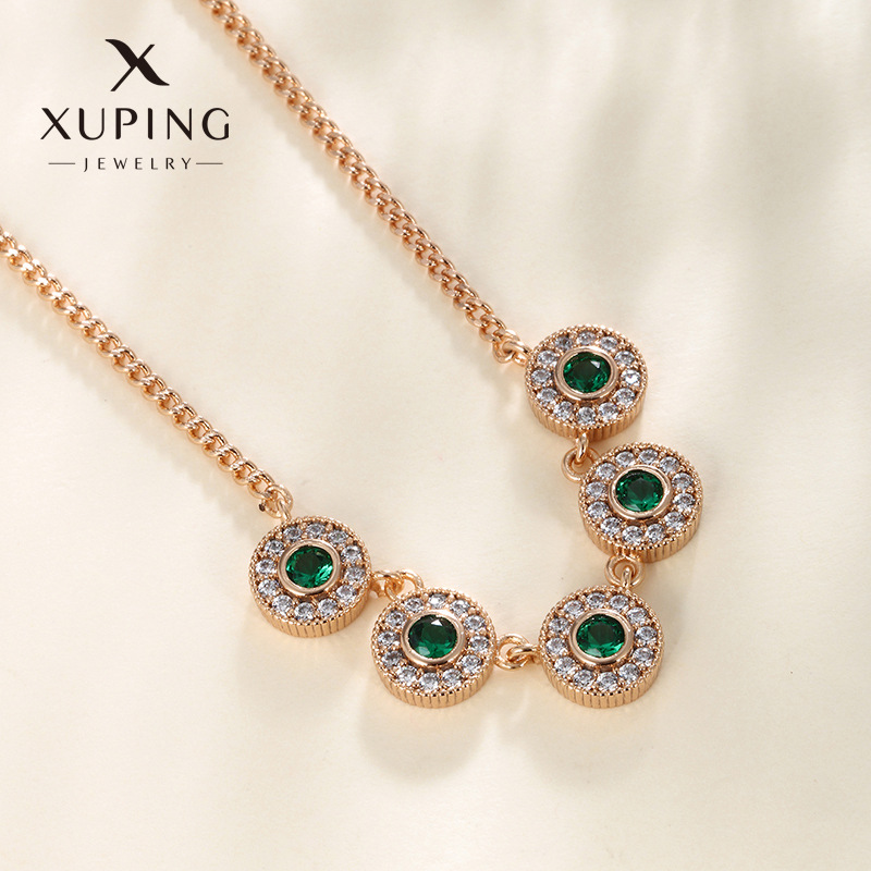 Xuping chapado 18K nuevo estilo de moda temperamento collar clavícula collar de personalidad europea y americana de alta calidad joyas para mujeres