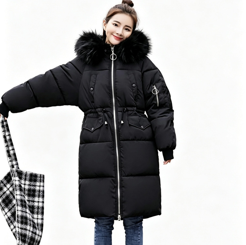 2026 Winter New Korean Style Large Fur Collar Cotton Coat for Women, Long Puffer Jacket, Thick Cotton Outerwear, Direct Sales from the Manufacturer 2026 Winter New Korean Style Large Fur Collar Cotton Coat for Women, Long Puffer Jacket, Thick Cotton Outerwear, Direct Sales from the Manufacturer