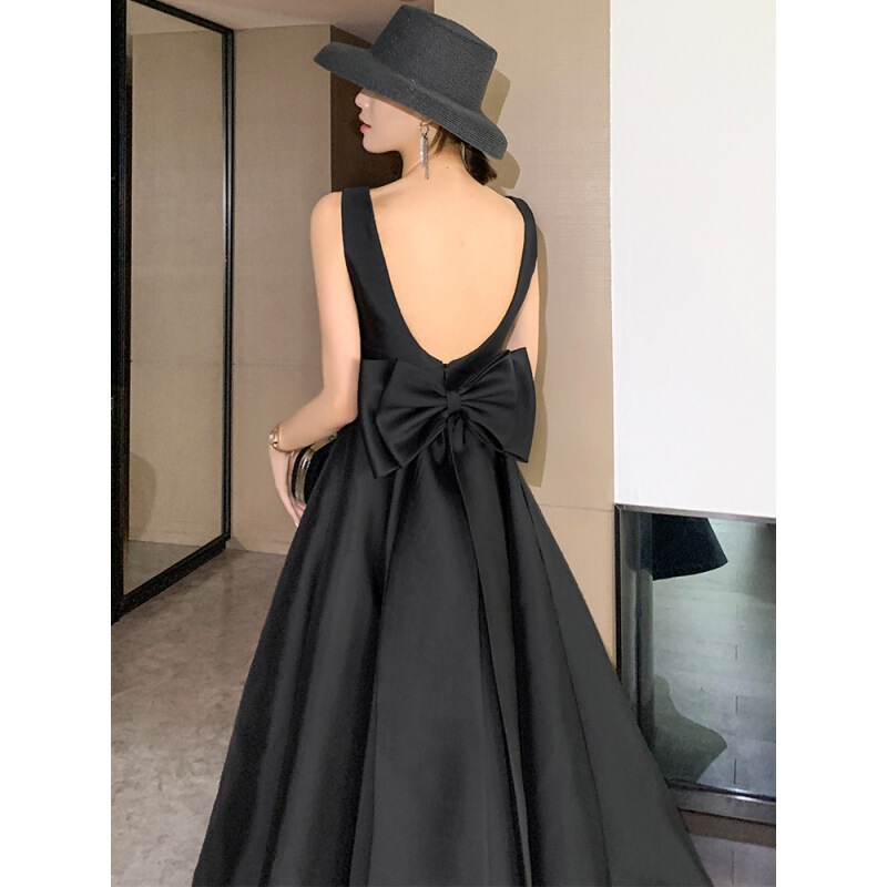 Evening Dress for Women 2026 New Hepburn Style Banquet Dress Elegant Black Annual Party Gown Suitable for Everyday Wear Evening Dress for Women 2026 New Hepburn Style Banquet Dress Elegant Black Annual Party Gown Suitable for Everyday Wear