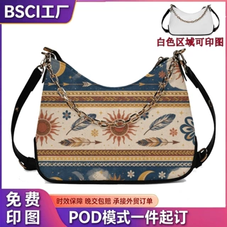 独立站热卖女士休闲潮流逛街通勤时尚斜跨手提包POD来图定制
