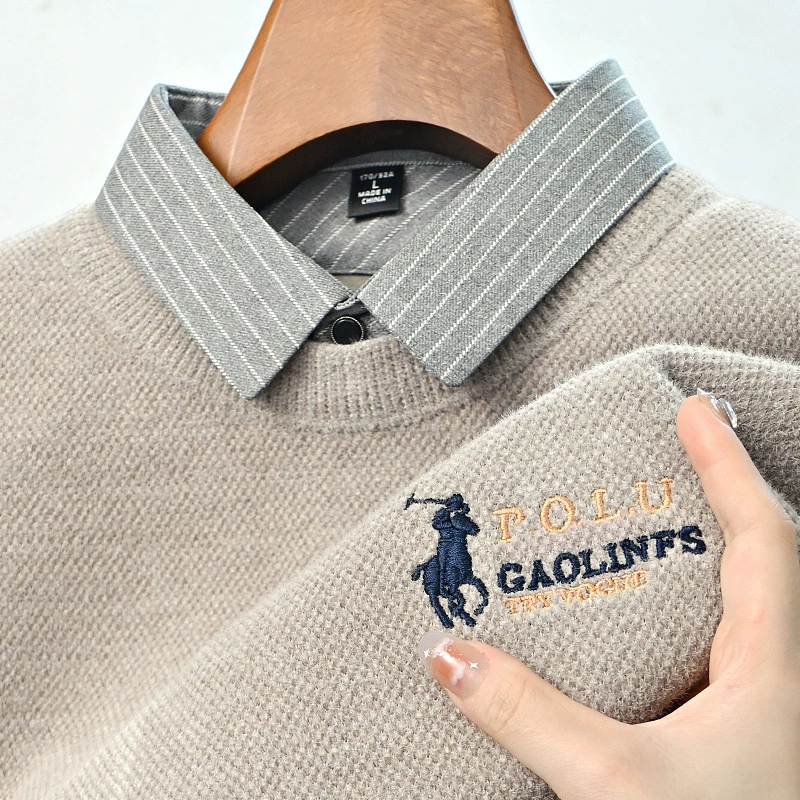 派森龙 Warm velvet sweater, base body-friendly set, for middle-aged man