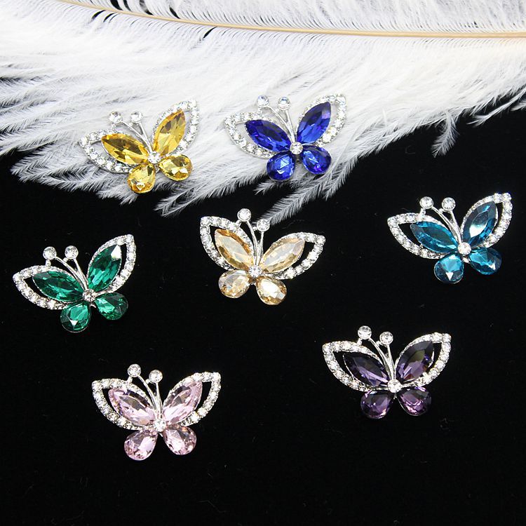 Marquise Crystal Small Butterfly Mobile Phone Case Alloy Accessories Handmade DIY Hair Accessories Materials Factory Direct Sales Accessories Wholesale