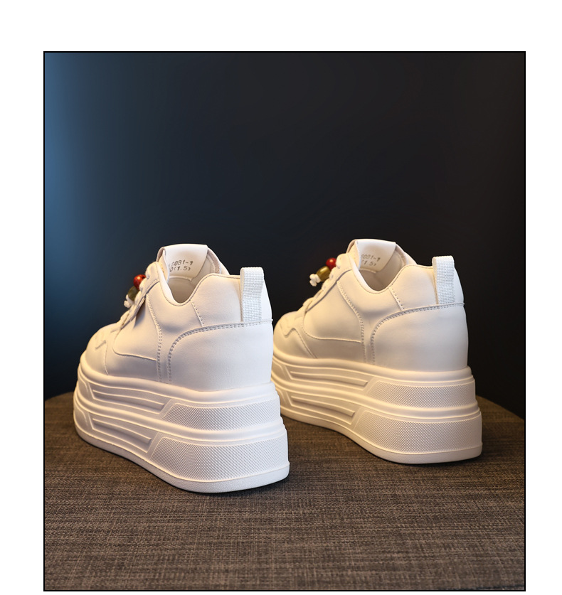 Giày sneaker nữ đế dày tăng chiều cao đa năng màu be, gót 9.5 cm — màu be chi tiết 20