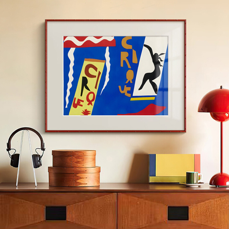 French Medieval Bauhaus Matisse Living Room Sofa Abstract Decorative Painting Nordic Retro Entrance Art Hanging Painting
