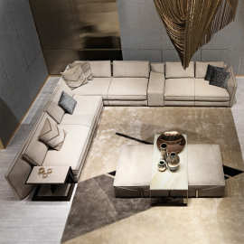 高端设计师沙发大平层轻奢沙发组合转角三人位多人位大户型