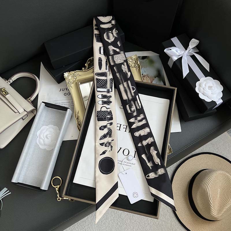 D versión alta 18 mm bufandas de seda cinta cinta delgada correa de pelo larga decoración pequeña bufandas animales de la selva H