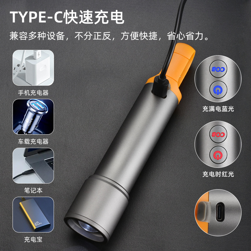 Nueva linterna transfronteriza linterna portátil al aire libre multi-funcional lámpara de campamento de iluminación láser blanco de larga resistencia reflector