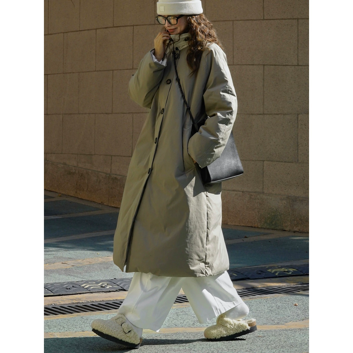 Зимняя новая модная длинная пуховая куртка в японском стиле с воротником-стойкой, свободное пушистое морозостойкое теплое пальто для женщин