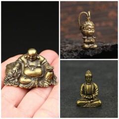 Creative Buddha Statue Pocket Buddha Mini Figurine Gift Ornament Antique Handheld Piece Copper Plated Monkey King Small Ornament