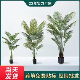 跨境带盆160cm高仿真散尾葵高端TEMU假绿植盆栽家居装饰仿真植物