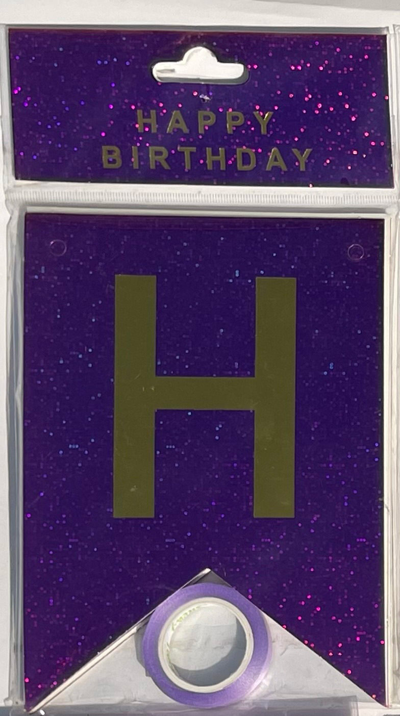 HAPPY BIRTHDAY fiesta de cumpleaños en inglés diseño diagonal de bandera de cola de mermaid letras banderas de color