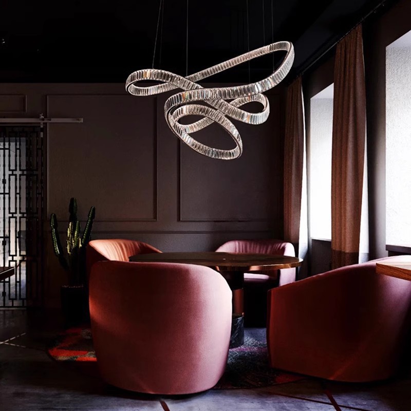 Landelier flotante ligera villa sala de estar edificio dúplex atmósfera loft diseñador cristal dúplex lujo diseño de lujo