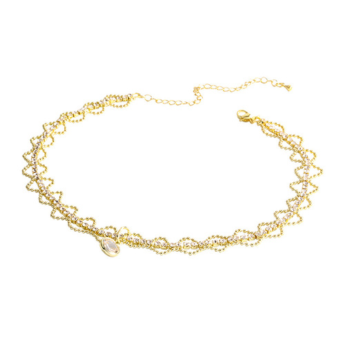 ins hip hop cool style zircon pendant starry sky titanium steel necklace female design sense internet celebrity same style clavicle chain