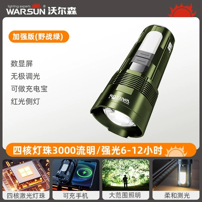 UV fənərlər long-range rechargeable emergency outdoor - sp07s-flashlight-suit-green