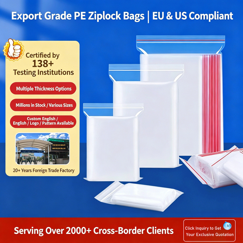 Food Grade Thick Clear Pe Zip Lock Bags, Plastic Sealing Pouches Food Grade Thick Clear Pe Zip Lock Bags, Plastic Sealing Pouches