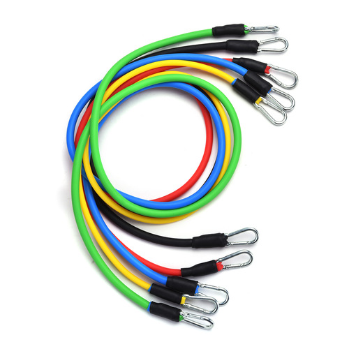[Cross-border hot sale] 11-piece set of TPE tensioners, tension ropes, muscle training, elastic ropes, fitness equipment