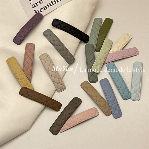 Small fragrant style hairpin Korean style simple and versatile rhombus fabric edge clip bangs hairpin hair accessories clip broken hair bb clip