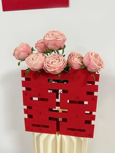 30cm 조립 하이 + 장미 7송이 (핑크)