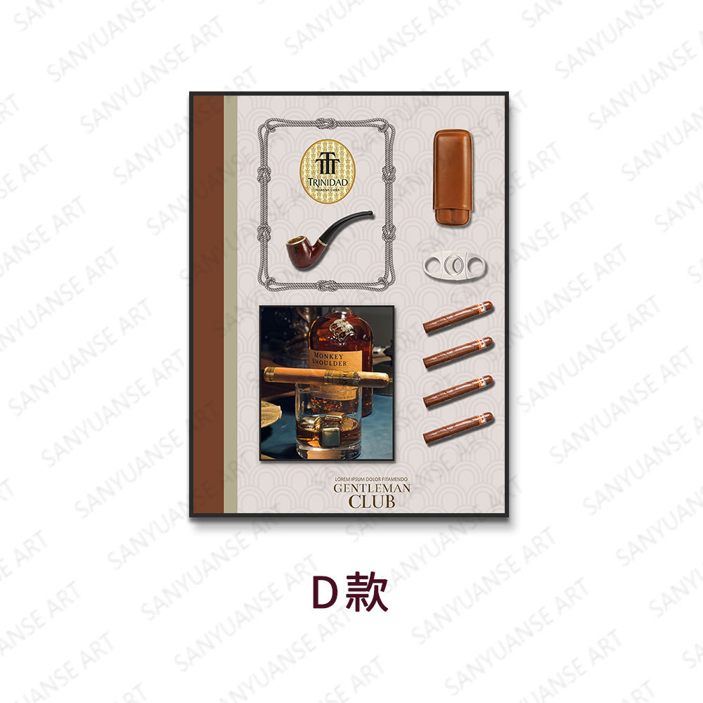 Cigarro de simulación instalación física tridimensional pintura de muestra habitación restaurante cafetería pintura decorativa artística