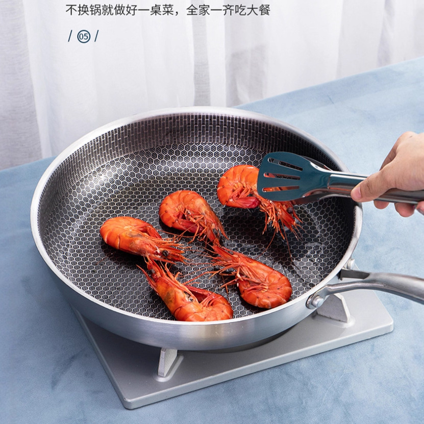 이중 바닥 가정용 볶음밥 열전도 팬 멀티 사이즈 논스틱 프라이팬 두꺼운 스테인리스 다목적 프라이팬