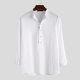2023 Spring and Autumn Hot Selling Southeast Asia and Europe Men's Casual Loose Solid Color Cotton and Linen Long Sleeve Shirt