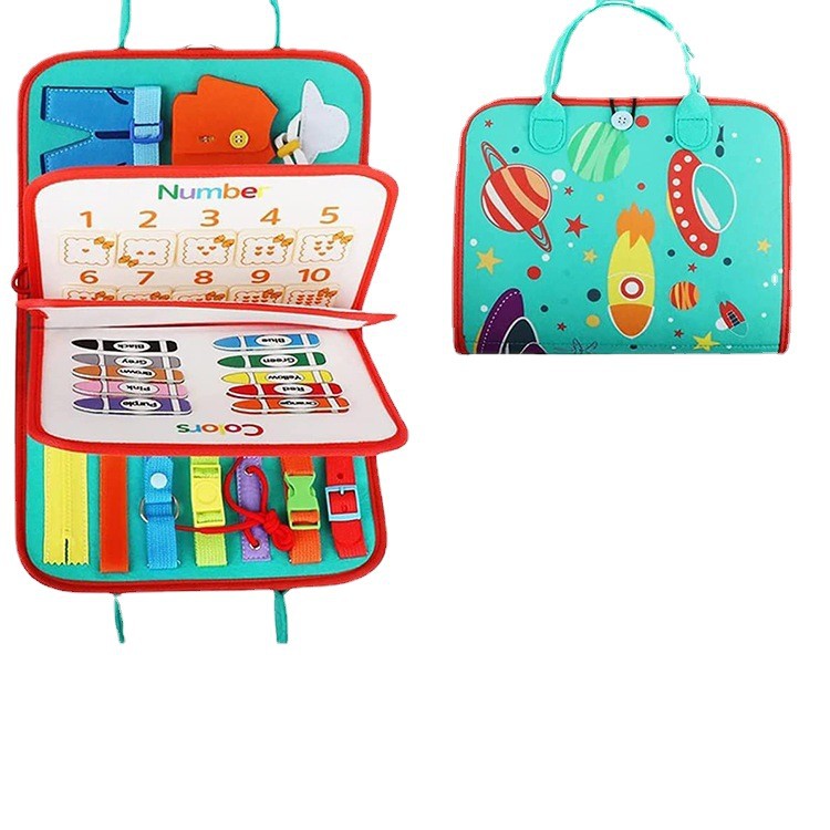 Montessori dinosaurio sentía tablero de aprendizaje ocupado Junta educación de la primera infancia niños Ilustración rompecabezas fieltro tablero de educación temprana Tablero de aprendizaje