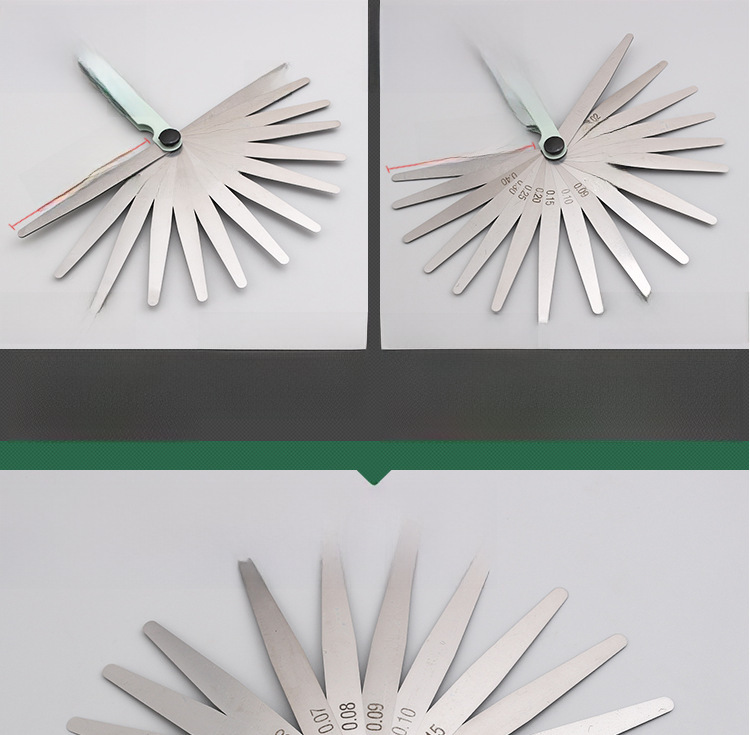 Gauge crystal flower valve plug ruler 17 pieces stainless steel high precision 0.01-1.0mm single gap gauge 100B cross-border