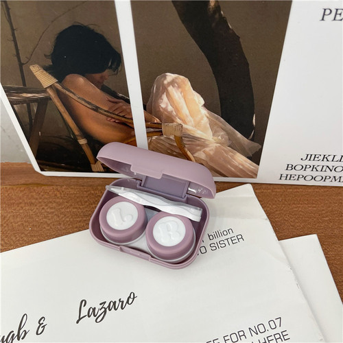 Morandi color frosted contact lens box ins style simple and cute girl contact lens storage box companion box