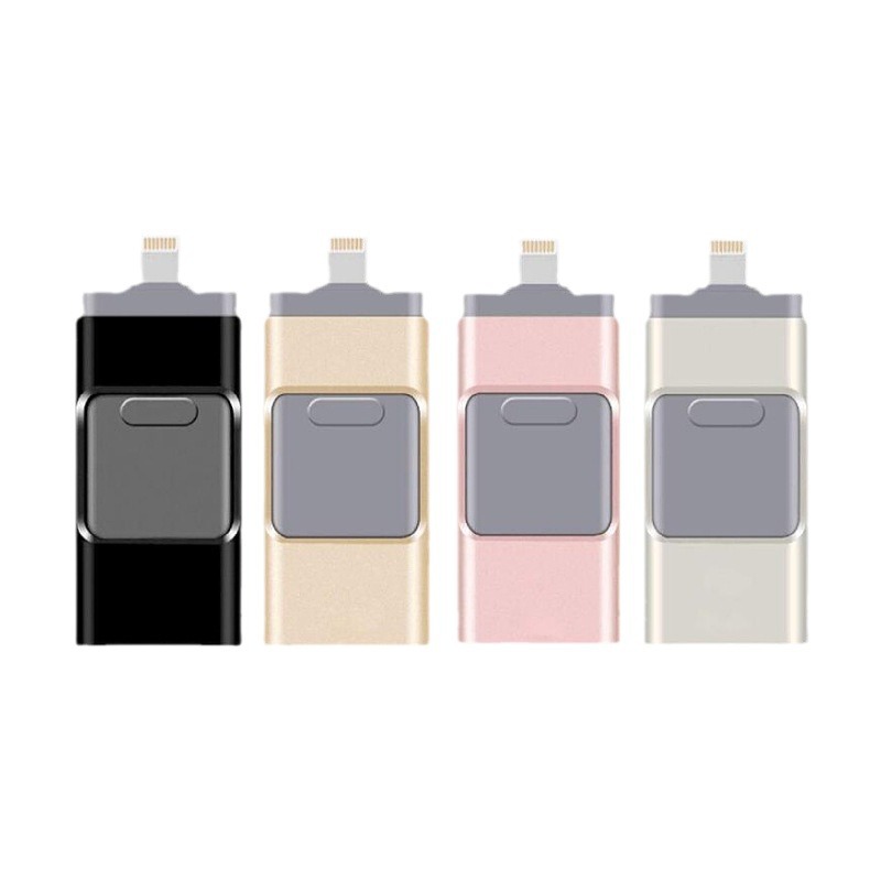 Unidad flash USB 4 en 1 compatible con teléfonos Apple, tipo C, Android y computadoras, unidad de expansión transfronteriza para teléfono móvil tres en uno de doble uso.