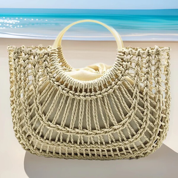 Beach straw woven one-shoulder bag