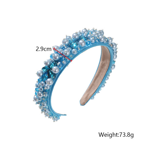 Europe and the United States hand-woven beaded baroque Hair clip sponge hair bundle of contracted wash hair hoop hair accessories wholesale
